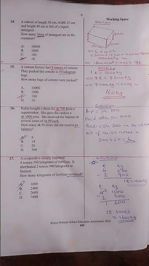 KPSEA GRADE 6 MATHEMATICS REVISION