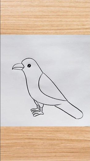 How to draw crow drawing easy step by step