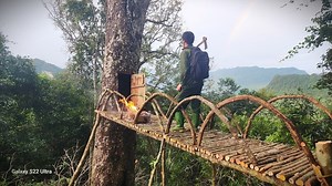 I Building Bushcraft Shelter in the jungle, no electricity, no water, no food #BushcraftSkills | Dr.LENG