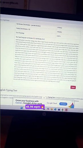 BSF hcm 10 min typing speed practice on typing baba ❤️🔥 #motivation #ssc #exam #upsc