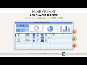 Prime Student Assignment Tracker in Google Sheets (Blue) | Easy Tutorial
