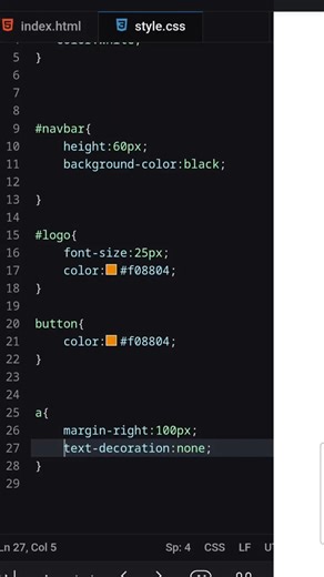 HOW TO MAKE SIMPLE NAVBAR#coding #htmlcss #navbar #webdesign #programming #python #codingstyle #code