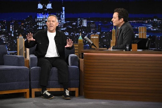 Watch: Jimmy Fallon welcomes Fox News' Greg Gutfeld to 'Tonight Show'