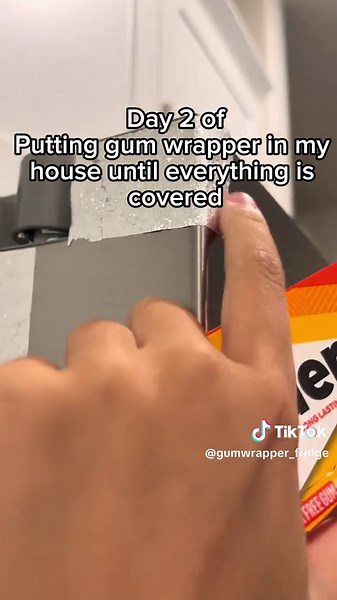 Day 2 of putting gum wrapper in my house until everything is covered #gum #tridentgum @trident gum