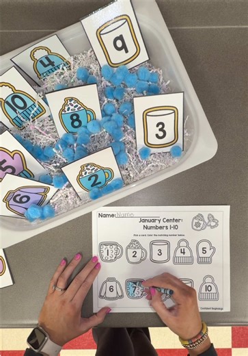 Happy Friday! Come with me to prep some math centers for next week! 🩵💜 #kindergartenteacher #classroomideas #teacherspayteachers #kindergarten #homeschoolingmom