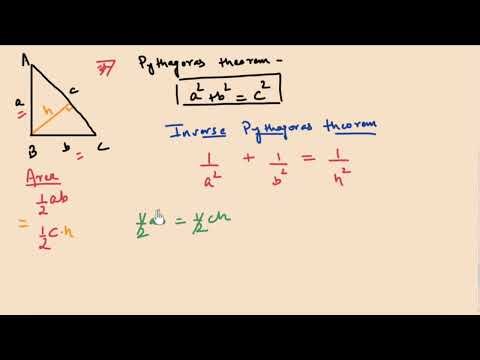 Inverse Pythagoras Theorem (with proof using 'equating areas' and 'similarity')