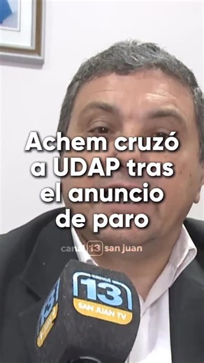 Canal 13 San Juan TV on Instagram: "El secretario general de la Gobernación, Emilio Achem defendió la política salarial del gobierno y aseguró que la convocatoria a medidas de fuerza responde a intereses políticos, mientras continúa la negociación paritaria. Luego de que el gremio UDAP anunciara una convocatoria a medidas de fuerza con el argumento de que no recibieron una propuesta salarial concreta en la primera reunión paritaria docente Achem, salió al cruce y atribuyó la decisión a una “adve