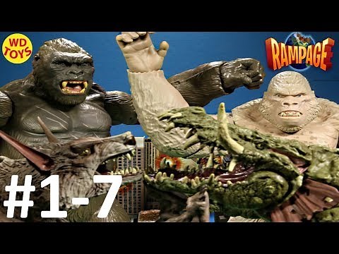 New Rampage The Movie Toys Action Sequences Video's 1-7 Compilation King Kong Vs George