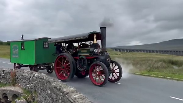 1.5M views · 97K reactions | Chris Harrison and son George heading to Masham from Ulverston on the Route Chris and his dad Stuart used to take 30 years ago Steam Traction Engine Experience Days | North Yorkshire Weather Updates | Facebook