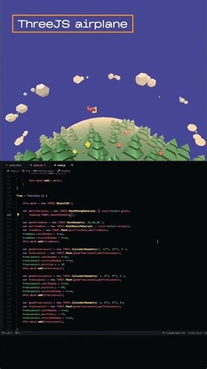 Build an Amazing 3D Airplane with Three.js 🌍 | Three.js Animation #Shorts