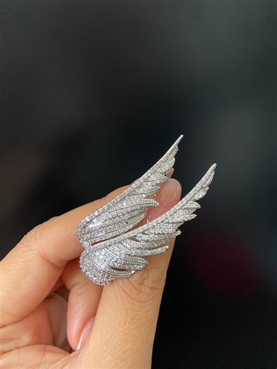 Crystal Angel Wing Brooch: Rhinestone Guardian Angel Pin - Etsy UK