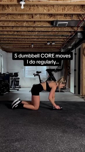 217K views · 2.1K reactions | 5 dumbbell core moves I do regularly!  good news! All these moves are programmed in my dumbbell only plan, so you can rest assured you’re properly training each day!  #coreworkout #corestrength #workoutmotivation #homeworkout #workoutideas #workoutinspiration #workouts | Movement With Julie | Facebook