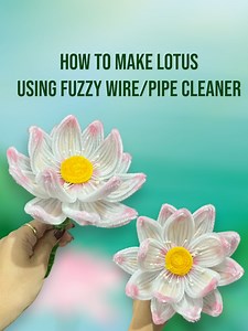 How to make Lotus using Fuzzy Wire/Pipe Cleaner. Lotus Tutorial (version 1). #foryouシ #diy #lotus #lotusflower #tutorial #craftersoffacebook #craftersofinstagram #craftersgonnacraft #fuzzywireflower #pipecleaners #pipecleanerflowers #pipecleanerflowerstutorial #engrtrixie #wearthaleia #wearthaleiafuzzywireflowers | Wear Thaleia