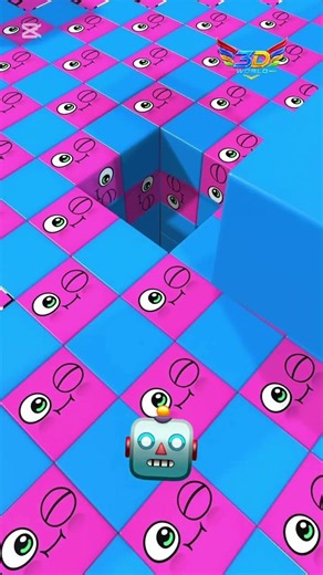 Cute Robot Cube Animation 🤖💙 | Oddly Satisfying 3D #shortsvideo