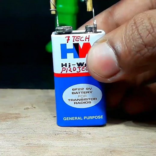 no need wire for connecting led to 9v battery😀 9v science experiment project