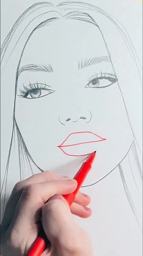ART CHALLENGE 🚨 Draw a lip using 3 lines ONLY & use this song in your video for a shout out! 🎧 @robtirea #art #paint #draw #artchallege #satisfying