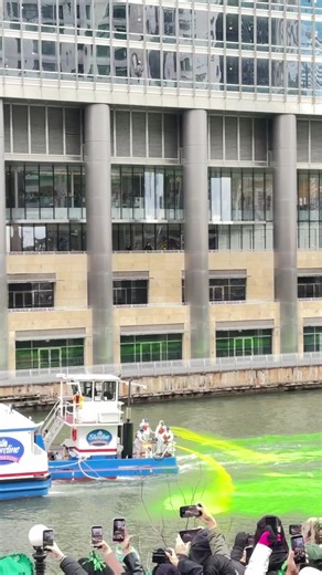 Even though the exact formula for the Chicago River dye is kept under lock and key, I couldn’t resist trying to color-match that unmistakable neon green in royal icing! ☘️🏙️ Reveal at the end! Did I get the color right? 👇🏾 #StPatricksDay #ChicagoStPatricksDay #CookieArt #RiverDyeing #ChicagoRiverwalk