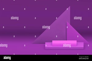 Purple 3d podium pedestal with triangle geometric wall background realistic vector illustration. Violet commercial showroom advertising showcase squar Stock Vector Image & Art - Alamy