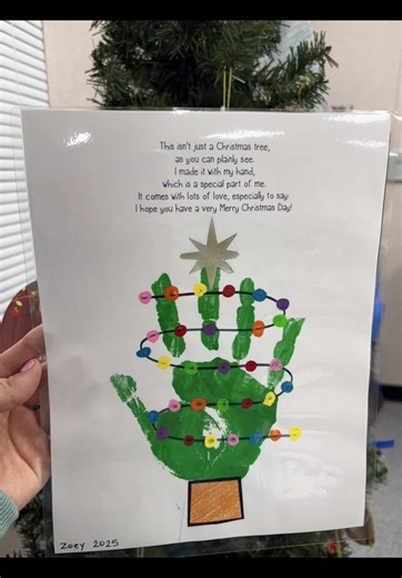 Christmas Tree hand craft for my students🎄 #teachertok #5thgrade #teachersoftiktok #christmascraft