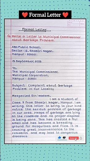 formal letter for class 6th to 10th| formal letter writing in english | how to write formal letter |