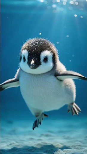 Cutest Baby Penguin Swimming Underwater! 🌊