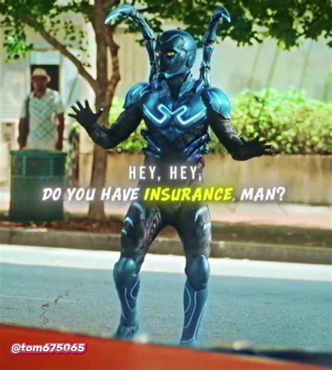 The image features a scene from the 2023 American superhero film, Blue Beetle, which is based on the DC Comics character Jaime Reyes / Blue Beetle. #viral #fyp #movie #USA #f