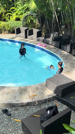 Cris Clerigo and Kenny Enjoying Baby Swimming Lessons