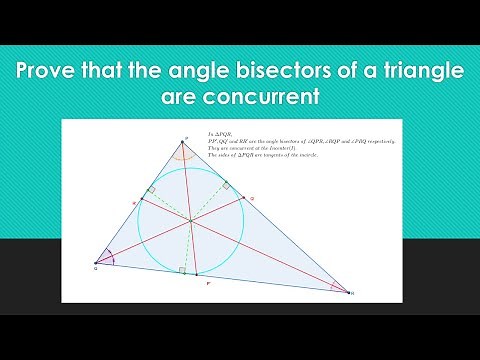 Proof that the angle bisectors of a triangle are concurrent