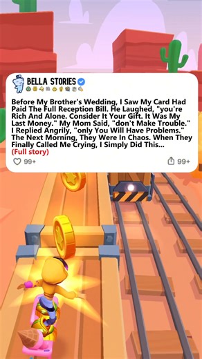 29K views · 283 reactions | Before My Brother's Wedding, I Saw My Card Had Paid The Full Reception Bill. He Laughed, "you're Rich And Alone. Consider It Your Gift. It Was My Last Money." My Mom Said, "don't Make Trouble." I Replied Angrily, "only You Will Have Problems." The Next Morning, They Were In Chaos. When They Finally Called Me Crying, I Simply Did This... (Full Story) | Bella Scotty's | Facebook