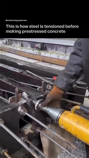Steel Tension before making Prestressed Concrete