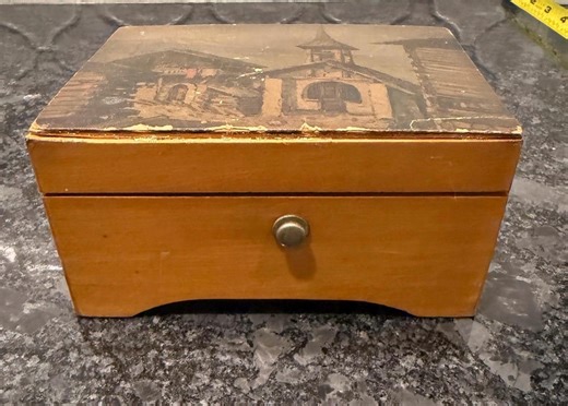 Vintage Thorens Switzerland Wooden Music Box - See-through Panel to See Music Box Play - Chalet Landscape Scene - Etsy
