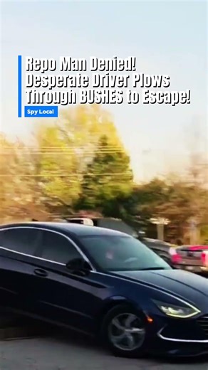 Repo Gone Wrong: Desperate Driver Smashes Through Bushes to Escape Tow Truck! 🌿🚗💨