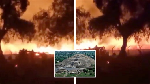 Lo que se sabe del incendio en Teotihuacán: Así arde detrás de la Pirámide de la Luna