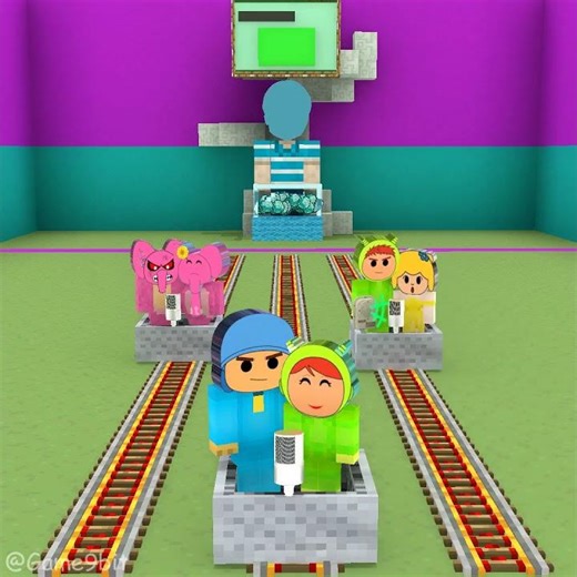 Red Light Green Light | Elly Family vs. Sprunki Pocoyo Family vs. Sprunki Bea Family, who won?!