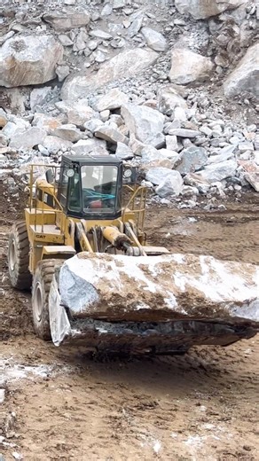 Wheel Loader Lifts a HUGE Rock Stone 😱 | Extreme Power #shorts