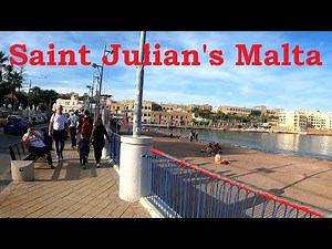 Exploring the stunning Saint Julian's Malta: A 4k walking tour 🇲🇹