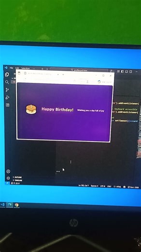 learning HTML CSS short birthday greeting card project