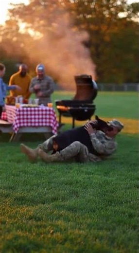 🥰 Protector Reunited: Doberman Tackles Black Shadow Hero #dogsoftiktok #doberman #petrescue