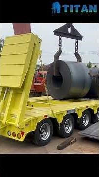 4 Line 8 Axle Low Bed Trailer Folding Hydraulic Ramp Test | 150 Ton Load Test