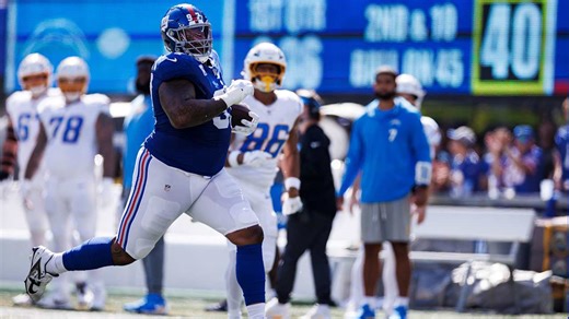 You have to see this: Dexter Lawrence returns interception 37 yards | Giants vs. Chargers Highlights