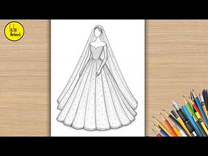 How to draw💃 BRIDAL GOWN Girl Drawing || Pencil Art