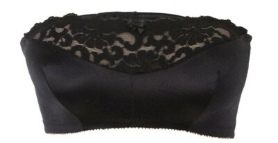 Stays-Up-All-Night! Bandeau Strapless Stretch Bra 44B 44C 44D WIRELESS Black NEW | eBay