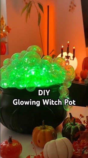 DIY Glowing witch pot for Halloween 🦠