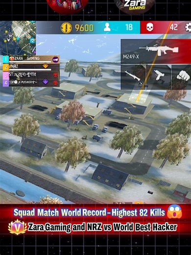 Highest 82 Kills😱Zara Gaming and NRZ vs World Best Hacker😱 #freefire #zaragaming #trending #foryou