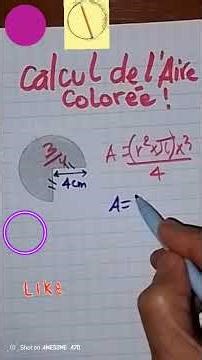 How to calculate the area of ​​3/4 of a circle #maths #geometry #shortvideo