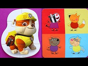 Rubble and friends of Peppa Pig - solving jigsaw puzzles for kids Peppa Pig and Paw Patrol
