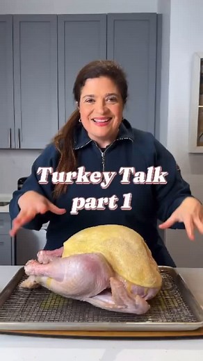 I have ALREADY salted inside the turkey cavity. Just showing you how I butter cheesecloth to protect the breast meat. You can stuff your bird, brine it, cold smoke it. This is JUST the buttered cheesecloth / roasting method. Buttered Cheesecloth Turkey: One 14-to-16-pound turkey, innards for stuffing, neck reserved for gravy Kosher salt and freshly ground black pepper Stuffing, optional 1 or 2 sticks (8-16 tablespoons) unsalted butter, melted Directions Special equipment: 1 large double-layered