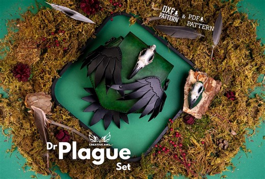 PDF & DXF Leather Dr Plague Bag and Keyring PDF Pattern - Template - Etsy