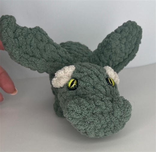 Handmade Crochet Green Dragon Stuffed Animal Plushie - Etsy