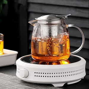[Hot Item] Insulated Glass Teapot Coffee Tea Set with Stainless Steel Infuser Tea Pot Set